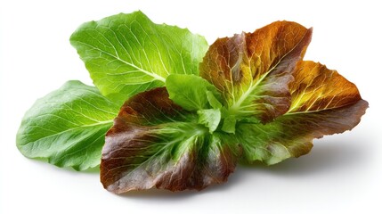 Fresh and wilted lettuce leaves showcasing green and brown transition for food and nutrition concepts in kitchen and culinary studies