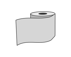 Simple illustration of a roll of toilet paper, perfect for representing hygiene, cleanliness, or the concept of readily available resources.