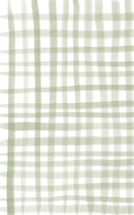 Background with hand painted olive green plaid check watercolor stripes. Rough shapes for summer, italian design, menu, web, banners