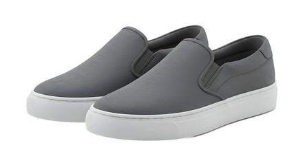 Gray slipon shoes pristine white soles