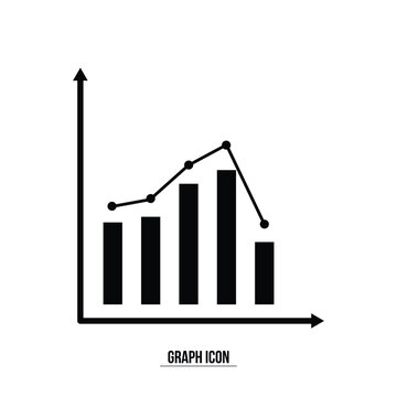 Graph chart vector icon set. growth increase and decrease sign. economy rise and decline symbol. upward or downward trend bar chart icon. profit and loss statistics in eps 10.