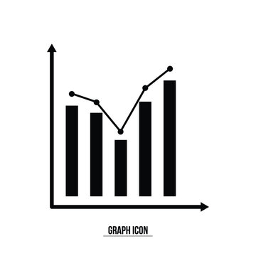 Graph chart vector icon set. growth increase and decrease sign. economy rise and decline symbol. upward or downward trend bar chart icon. profit and loss statistics in eps 10.