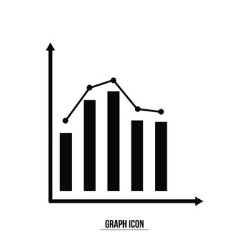 Graph chart vector icon set. growth increase and decrease sign. economy rise and decline symbol. upward or downward trend bar chart icon. profit and loss statistics in eps 10.