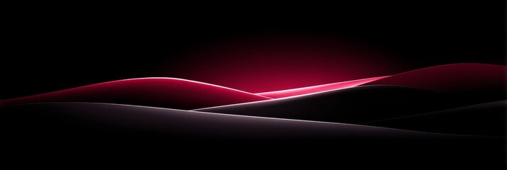 Abstract Crimson Wave Landscape - Serene, dark, textured landscape with crimson waves symbolizing tranquility, mystery, depth, power, and serenity. A beautiful abstract