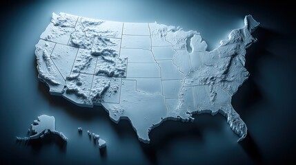 Comprehensive map of the united states highlighting geographic features for global inequality monitoring and analysis