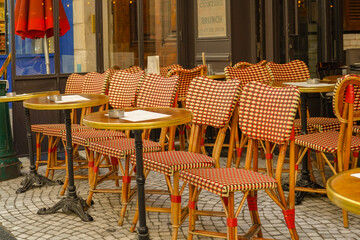 parisian cafe and bistro terrace, Montorgueil district