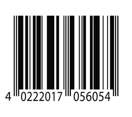 Black and white UPC barcode image with numeric code for retail product identification, inventory control, packaging labeling systems and supply chain management