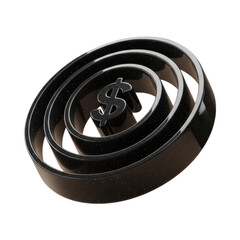 Obraz premium Black Dollar Sign Target Maze with Concentric Rings