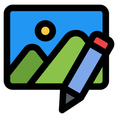 Photo Edit Icon Element For Design