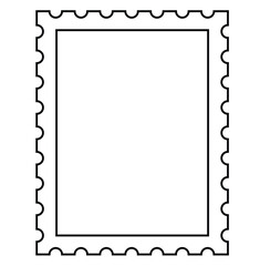 Cute cartoon hand drawn vector postage stamp outline.