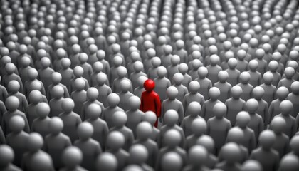 Individual distinction among many crowd scene digital art abstract environment aerial view identity crisis