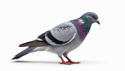 Fototapeta premium Pigeon walking gracefully urban environment animal photography natural habitat side view wildlife observation