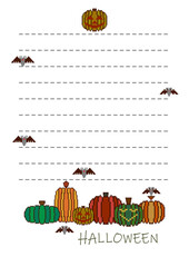 ハロウィン■ハロウィンパンプキンの便箋