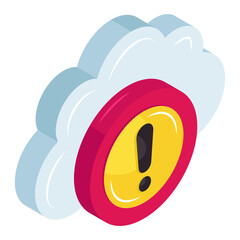 Editable design icon of cloud error
