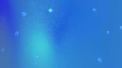 Abstract design with light blue spheres and particles.