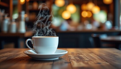 Savoring hot coffee indoors close-up of cozy beverage in relaxing environment embracing comfort and warmth