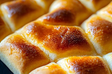 Close-Up of Golden Brown Caramelized Bread Crusts with Crispy Texture