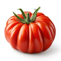 Fresh Vibrant Red Tomato Isolated on White Background Perfect for Culinary and Health-Related Projects
