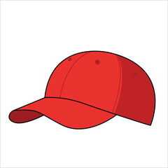 cap,red,baseball modern flat vector illustration for sports accessory design vector graphic for team spirit