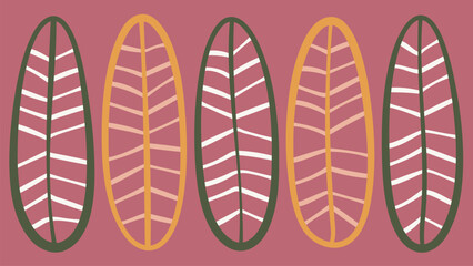 Vertical Leaf Forms with Colorful Background