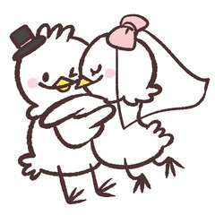 結婚式の白い鳥のイラスト