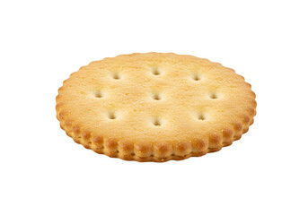 round cracker isolated on transparent background Generative Ai.
