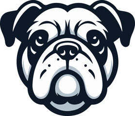 Bull dog vector. Animal. printable. icon.