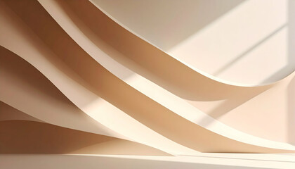 Fototapeta premium Abstract Beige and Cream Curving Background