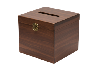 Brown Ballot Voting Box isolated on transparent background Generative Ai.
