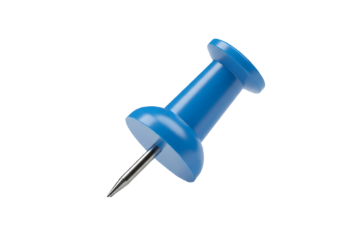 blue pushpin board isolated on transparent background Generative Ai.
