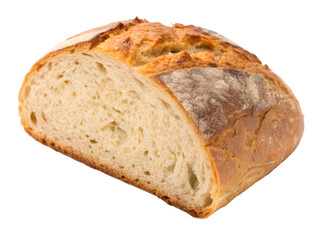 Sliced Loaf of Rustic Bread on Transparent Background