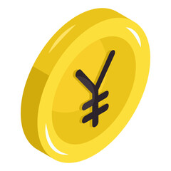 An editable design icon of yuan coin