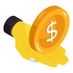 An editable design icon of dollar coin