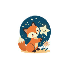 Fox with Glowing Star Wand