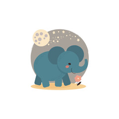 Elephant and Night Flower