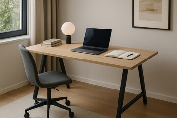 Minimalist workspace with natural light.