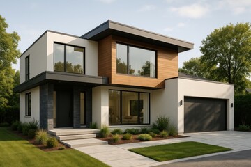 Modern minimalist two-story house