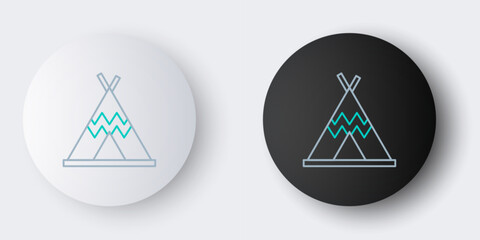 Line Traditional indian teepee or wigwam icon isolated on grey background. Indian tent. Colorful outline concept. Vector © Oksana