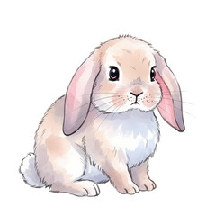 Cute Bunny Rabbit Watercolor Art
