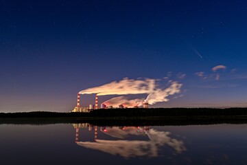 Bełchatów Power Plant and Comet C/2023 A3 (Tsuchinshan-ATLAS)