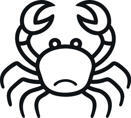 Crab Outline icon on Transparent Background