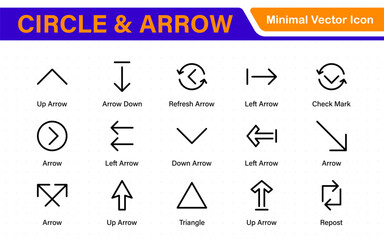 Dynamic Circle and Arrow Icon Set. A Versatile Collection for Navigation, Directional Signs, Workflow Diagrams, User Interface Design, and Infographic Enhancements