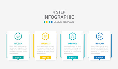 Four Step Infographic element design Vector template for presentation. process diagram and presentations step, workflow layout, banner, flow chart, info graphic vector illustration.