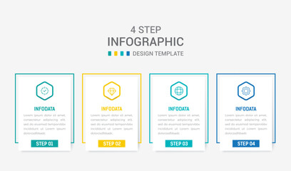 Four Step Infographic element design Vector template for presentation. process diagram and presentations step, workflow layout, banner, flow chart, info graphic vector illustration.