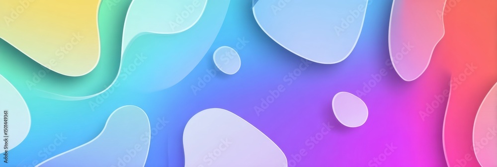 Aufkleber bright and vibrant abstract gradient background featuring white outline sticker shapes for creative 