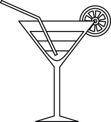 Drink glass beach summer hand drawing icon element