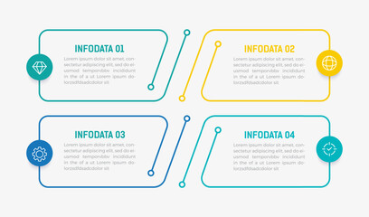 Four Step Infographic element design Vector template for presentation. process diagram and presentations step, workflow layout, banner, flow chart, info graphic vector illustration.