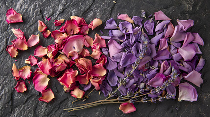 Purple and pink flowers 