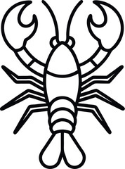 Lobster outline icon on Transparent Background