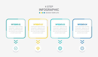 Four Step Infographic element design Vector template for presentation. process diagram and presentations step, workflow layout, banner, flow chart, info graphic vector illustration
